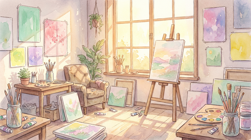 墨水之心APP 同人动漫 | 里番 界面展示 画室场景